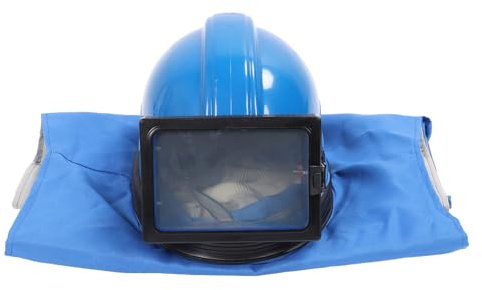 Depisuta Sands Trahler Helm, Safe Air Feed Sand Blasts Helm mit Schulter Schutz Sand Blasts Hood Protector mit Temperatur Regler und Luft Schlauch Zum Sprühen Schleifen Schneiden
