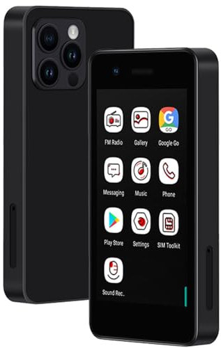Hipipooo Mini Smartphone 4G débloqué, 2,95 Pouces, Double SIM, Batterie 1400 mAh, Appareil Photo 2 MP + 5 MP, téléphone Android 9 pour Enfants, téléphone de Secours pour Adulte 2 Go + 16 Go