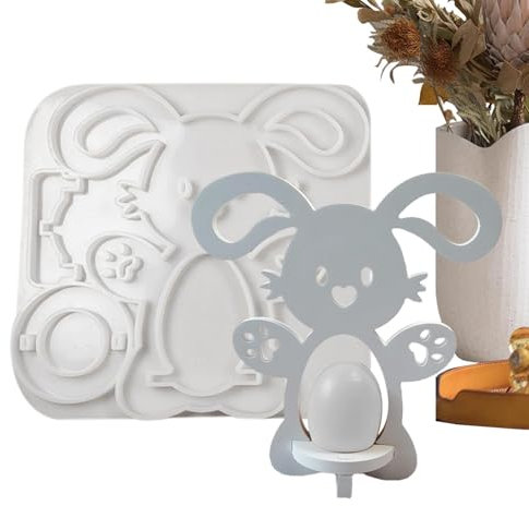 Molde de silicona para hueveras, molde de silicona para hueveras - Molde organizador de huevos de conejo de Pascua - Decoración de mesa, moldes de yeso para manualidades artísticas para el