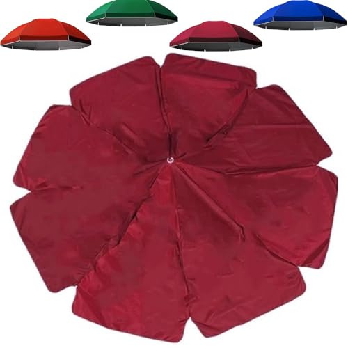 ZYXQQJ 8/10 Rippen Ersatzdach Für Terrassenschirm Sonnenschirm Ersatzbezug 240cm/260cm/280cm Marktschirm-Ersatzbespannung Abnehmbar/Waschbar(Burgundy,280cm/9.2ft-10 Ribs)