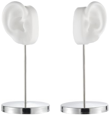 SUNNYCLUE 2 stile Espositore per Orecchini A Forma di Orecchio Portaorecchini In Silicone Organizer Bianco In Silicone Espositore per Gioielli Espositore per Vendita Espositore per Orecchini Espositor