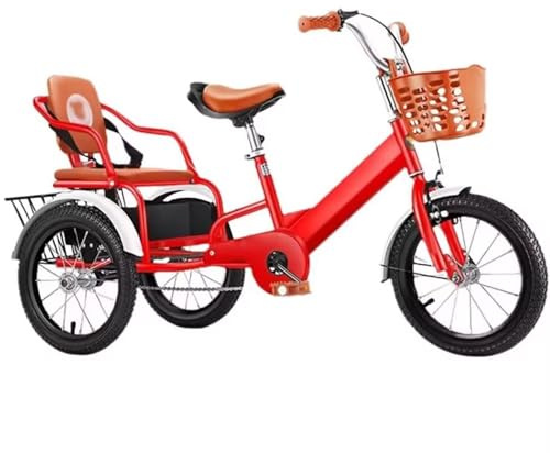 Generisch Cruiser-Dreirad für den Außenbereich zum Reisen, Rikscha-Dreiräder mit Pedalen, 3-Rad-Fahrrad mit Luftreifen und Speichenrädern, Tandem-Dreiräder mit Rücksitz, Einzelbremse