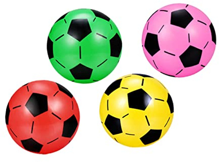 SOIMISS Soccer Ball de Fútbol Inflables para Niños, 4 Piezas de Plástico, Resistentes a Roturas, para Exterior y Piscina Color Aleatorio | Alto Rebote, Uso en Patio y Escuela, Color Estable, Estilo Creativo y Divertido, para Deportes