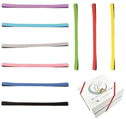 ZORVYN 10 Stück Wiederverwendbare Silikon Gummibänder, Gummiringe Breit und Dicke, Haushaltsgummis für Bücher, Notizbücher, Küchenutensilien (10x1cm) (Bunte)