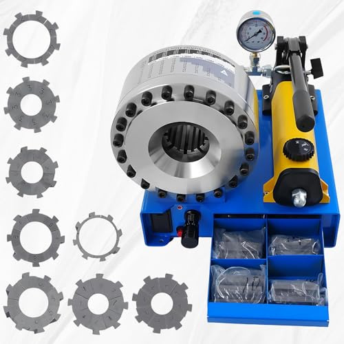 CIELOBLOEN Crimper Idraulico, crimpatrice Manuale Portatile con 8 matrici per Tubi Flessibili ad Alta Pressione in sistemi agricoli, edili e automobilistici