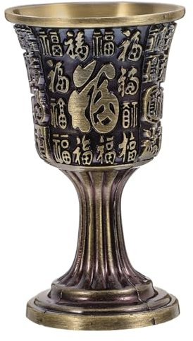 Alipis Copa Vintage Diseño Renacentista Cáliz Pequeño de Bronce para Vino y Licores Taza Elegante para Uso Personal y Reuniones para Bodas y Ceremonias