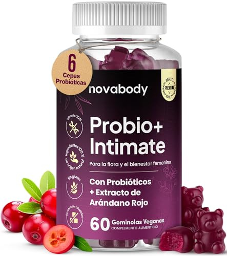 Probiotika für Damen, Intimflora, 100 % natürlich, ohne Zucker, intimes und vaginales Gleichgewicht, 6 Stämme mit Cranberry, Geruchskontrolle, Verdauungskomfort und Abwehrkräfte, 60 Stück
