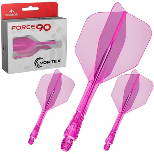 Mission Darts Force 90 Vortex | Geformte Flight & Shaft Combo | Erhältlich in mehreren Längen und Farben.