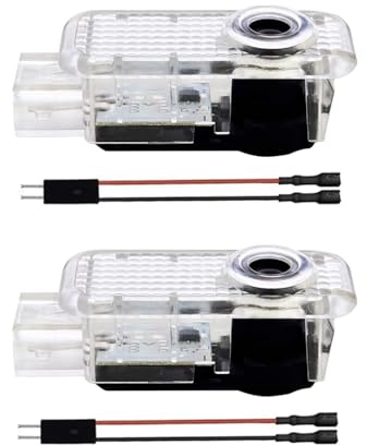 Krewua 2 luci di cortesia per portiere dell'auto, compatibili con A1/A3/A4/A5/A6/A7/A8/Q2/Q3/Q5/Q7/Q8/TT/R8, 4 anelli