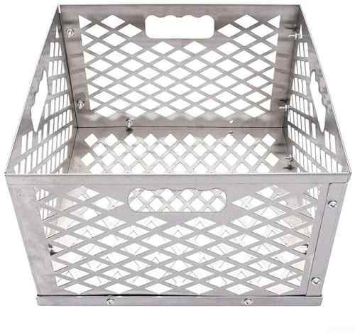 YobiLife Holzkohle Feuerraumkorb für Oklahoma für Longhorn für BANDERA Offset Smoker Edelstahl 3in1 für Combo mit vertikalem Griff Deckelriegel 1 Packung