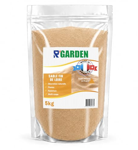 R’GARDEN Sable Fin de Loire – Sable Naturel Ultra Fin pour Aquarium, Décoration, Plantes, Bac à Sable et Jardin Zen – Fabriqué en France (5kg)