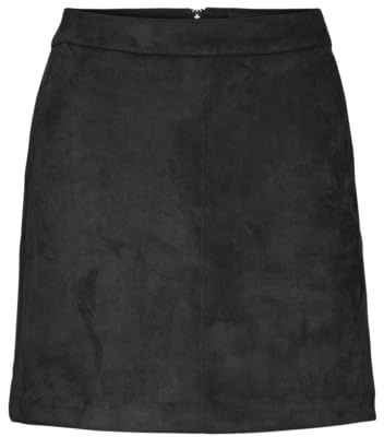 VERO MODA Damen Vmdonnadina FAUX SUEDE SHORT SKIRT NOOS Rock,, per pack Schwarz (Black Black), 36 (Herstellergröße: S)