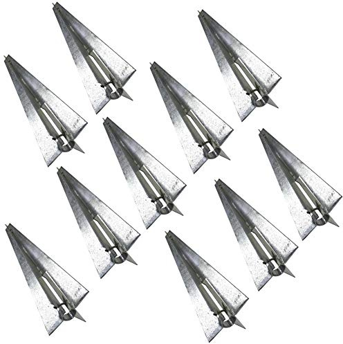 ESTEXO Einschlaghülsen 10er Pack, mit Klemmschraube, feuerverzinkt, für Zaunpfosten Ø 34 mm, Länge 50 cm