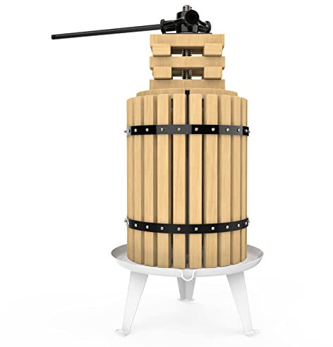 SQUEEZE master 18L Obstpresse Apfelpresse Fruchtpresse der mit Hölzernem Korb für Selbst Gemachten Natürlichen Saft, Traube, Beere, Apfel, Fruchtpresse Weinpresse inklusive Kostenlos Pressnetz