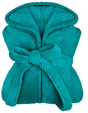 npluseins Accappatoio con cappuccio extra morbido in pile – in colori moderni e diverse misure – unisex e lungo polpaccio, nero, XXL