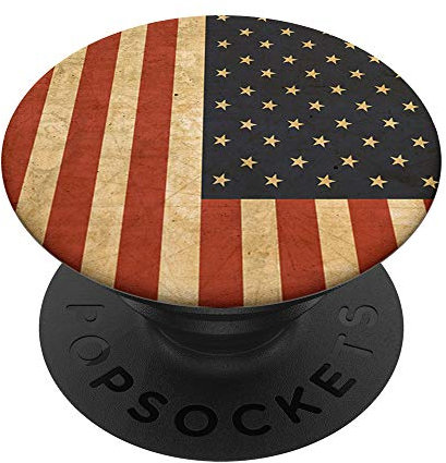 Patriotic Flag USA Red White & Blue PACJ0269 PopSockets PopGrip: Ausziehbarer Sockel und Griff für Handys/Tablets mit Tauschbarem Top