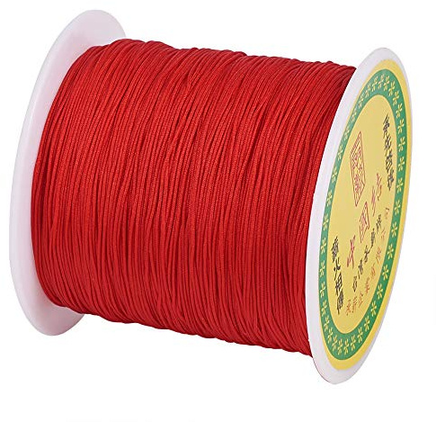Cheriswelry Cuerda de nailon rojo de 0,5 mm, hilo de nailon sedoso para hacer joyas, 150 yardas