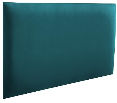 RAVIO Stoppade väggpaneler | 3D-paneler med skum | Väggkudde som sänggavel | Väggdekoration för sovrum, barnrum, kontor, hall | Mörk turkos, 70 x 30 cm