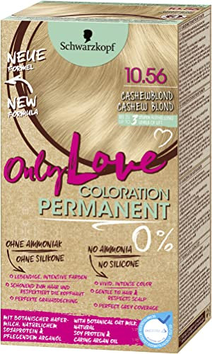 ONLY LOVE Coloration 10.56 Cashewblond Stufe 3 (3 x 143 ml), dauerhafte Haarfarbe für lebendige, gesund aussehende Haare, ohne Ammoniak und Silikone
