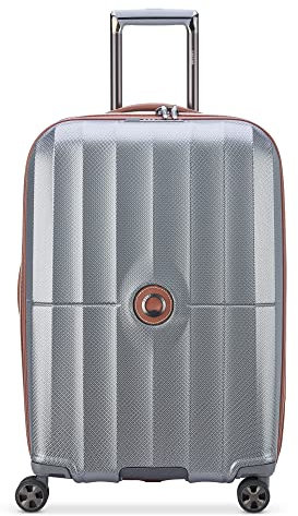 DELSEY PARIS St. Tropez Hardside Erweiterbares Gepäck mit Spinner-Rädern, Grau (Graphite//Nature's Delight), Checked-Medium 24 Inch, St. Tropez Hartschalengepäck, erweiterbar, mit Rollen