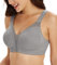 Lemorosy Full Coverage Non Padded Wireless Minimizer Bra Women's Plus Size Underwear Comfort and Double Support for Large Bust(Grey,46E)