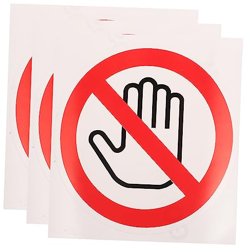 STOBOK Autocollant D’Avertissement Ne Pas Toucher Lot De 3 Panneaux De Sécurité 3.94 X 3.94 in Étiquette Adhésive Pour Entrepôt Et Équipement Surface Lisse