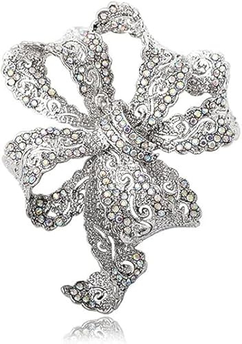 xutao Bow Brosche Crystal Ribbon Bow Anstecknadeln Hochzeit Party Tanz Bankett Brosche Kleidung Hut Tasche Accessoire Schmuck Geschenk für Frauen Mädchen