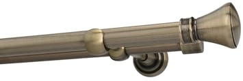 HDTL Gardinenstange Vorhangstange 19/19mm 2-läufig Wandmontage Messing Antik 140 cm Idaja
