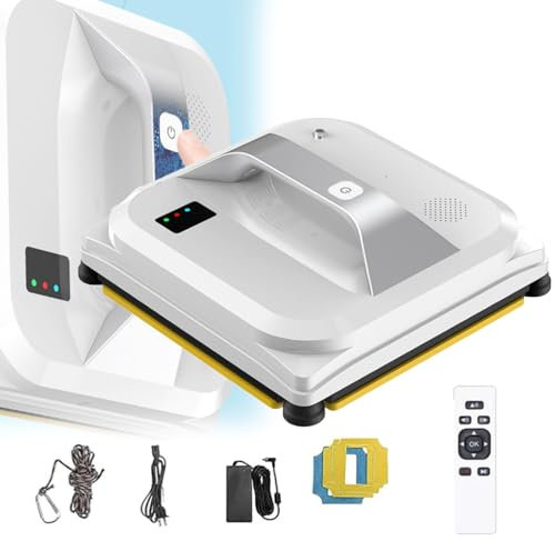Ostreemaner Robot Lavavetri, Robot Lavavetri con Spruzzo d'Acqua Automatico, Lavavetri da 80 W, 3 modalità di Pulizia Lavavetri Intelligente, Durata di Emergenza di 20 Minuti