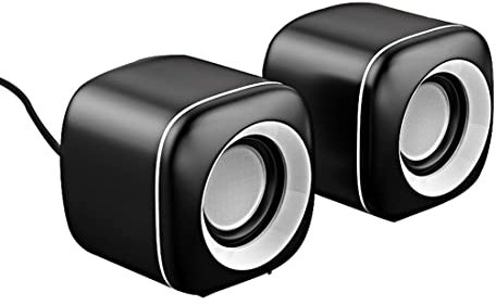 CGZCEICAN Wired USB-Powered PC Speakers USB Gaming Computer Speakers HiFi Stereo Powerful Speaker Dual-Channel 3.5mm Aux-in Connection for Computer Desktop Laptop PC /121(Svart)