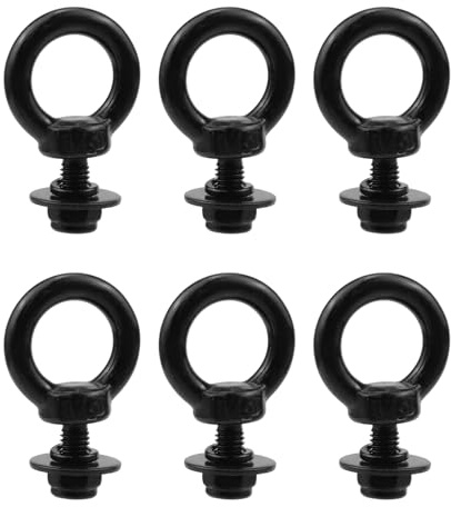 Antrader M5 Stainless Steel Shoulder Eye Bolts, 6 Sets with Nuts, Lock Washers, Flat Washers