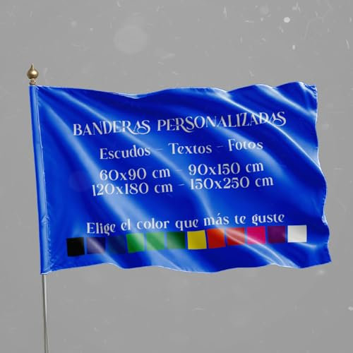 Zpubli - Bandera personalizada con imagen y texto. Personalizable, resistente a la interperie, Bandera para decorar, para eventos, fiestas, de fútbol. (BANDERA, 90X150)