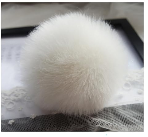 Hotcinab 6 Stück Mützenbommel 12cm Kunstfell Bommel Pompon mit Schlaufe DIY | Die weiche, dichte Felloptik verleiht Mützen und Accessoires eine moderne und dekorative Ausstrahlung.