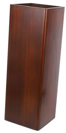 ULDIGI Wooden Umbrella Storage Bucket 17.5x17.5x50cm Dark Walnut Entryway Umbrella Holder Indoor Floor Stand for Home and Hotel Lobby