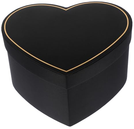 Tofficu Herzförmige Geschenkverpackungsbox Mit Deckel Schwarze Aufbewahrungsbox Aus Karton Für Blumen Süßigkeiten Und Partyzubehör Gastgeschenke Für Hochzeit Und Feier