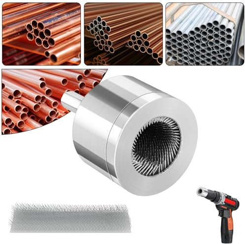 Flintronic Limpiador de tubos de cobre de 15 mm con cerdas de acero fino, 2 unidades, incluye 1 cepillo de repuesto