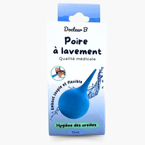Docteur B - Poire de Lavement pour Oreilles Docteur B, Silicone, 35 mL, Pour Aspiration Efficace du Cérumen