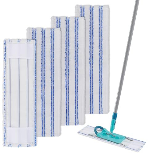 Mikrofaser WischMopbezug Ersatzbezug für 40 cm Wischmopp, Bodenwischer Ersatzbezug Mop-Pads-Bezug für die Bodenreinigung wie Hartholz, Laminat, Fliesen (4 Stück)