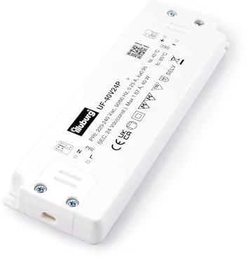 illuburg LED Trafo 24V 40W Flach Flackerfrei Geräuschlos für GU4 GU5,3 LED Streifen Möbel Verdeckte Montage Netzteil Treiber Vorschaltgerät Driver Power Supply