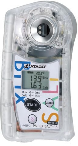 ATAGO Brix-Salt Meter PAL-BX|SALT+15 (with Silicon Cover, no Batteries) | Mit Silikonhülle, Ohne Batterien