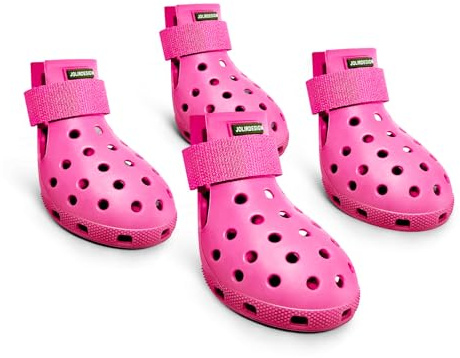 Hundeschuhe Pfotenschutz Outdoor – Hundeschuhe Wasserdicht, einfach an- und auszuziehen, atmungsaktiv, rutschfest, leicht zu reinigende Hundestiefel für Sommer Hitze und Winter Schnee (Rosa, XS)