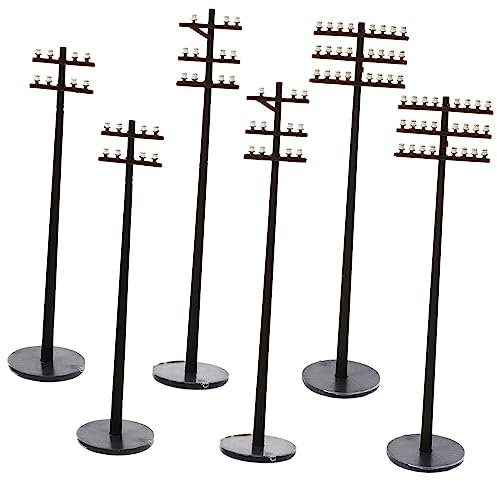 VICASKY 6pcs Miniature Telegraph Poles Mini Telephone Pole Models for Diy Garden Landscape Decoration Micro Landscape