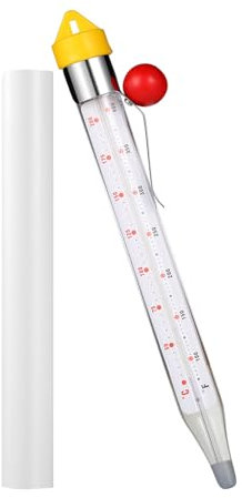 Candy Thermometer for Candy Making, 2025 New Deep Fry Oil Thermometer Candy Sugar Syrup Jam Jelly Instant Read Glass Food Kitchen Cooking Thermometer with Pot Clip and Hanging Hook for Food
