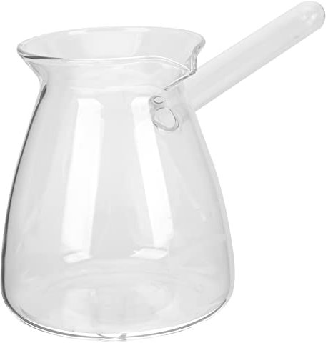 POPETPOP Olla De Vidrio Espesado Para Hervir 450ml Asa Lateral Turca Transparente Olla Doméstica Para Té Casa y Oficina
