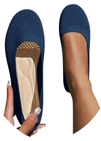 2025 Summer Slippers, Women's Shoes, Summer Shoes, Women's Ballerinas, Slip-On Shoes, Non-Slip Knitted Trainers, Comfortable, Breathable, Summer, Sporty, Flat Shoes, Business Heel
