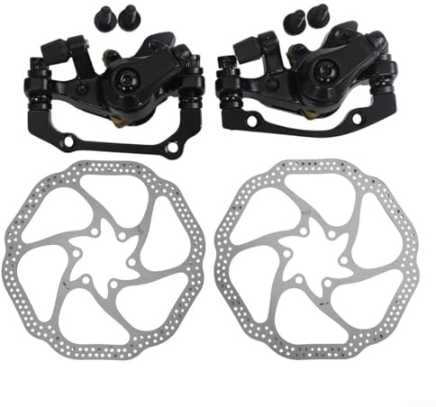 BlissfulAbode Bicycle Disc Mechanical Brake Calipers Rear Disc Brake Robust Mountain Bike Mechanical Disc Brake Caliper 160MM For Front And Rear Applications(front+rear+2xdisc black)