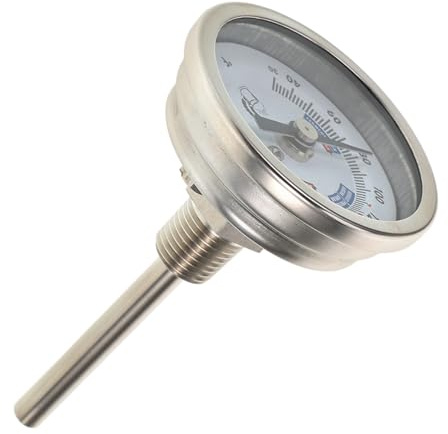 LRXIYODE Termometro per Vino Acciaio Inox con Design Filettato Lettura Precisa Bimetallica Installazione Facile per Contenitori e Pentole da Birra Monitoraggio Affidabile Temperatura