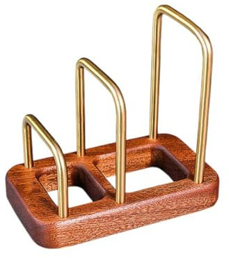 Supporto organizer per tagliere, in legno e metallo, per pentole, padelle, coperchi, piano di lavoro (stile B)