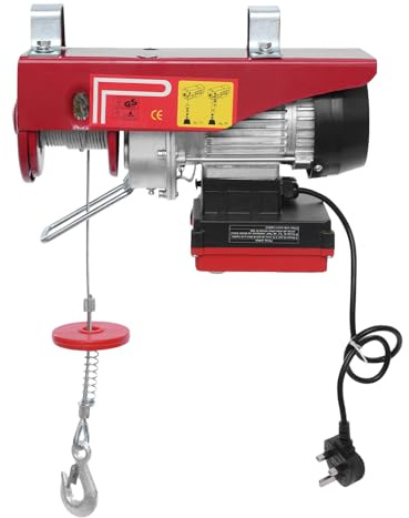Electric Hoist, 250/600/800KG Two Slings Electric Hoist 220V Electric Winch for Garage with Wireless Remote Control, Winch Engine Suitable for Garage, Warehouses, Factories (550W,250KG)