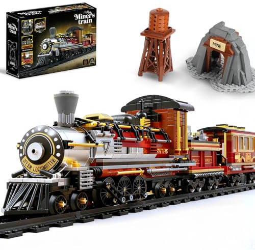 Western Mining Steam Train Building Set, Articulated Locomotive(1242 pcs)
